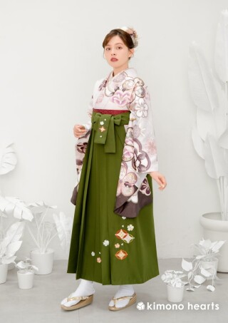 No.5925 梅柄の白:抹茶七宝