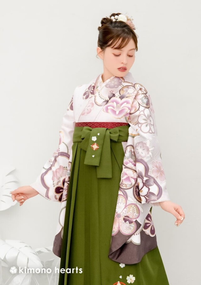 梅柄の白:抹茶七宝の衣装画像2