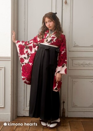 No.8364 薔薇ピンク×黒