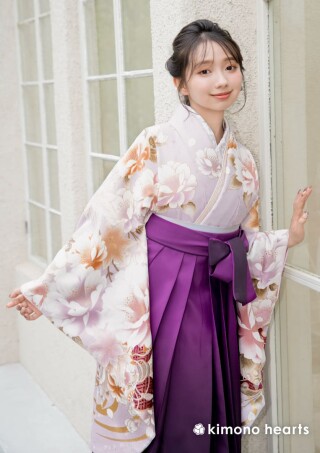 No.9562 花柄：グラデ紫