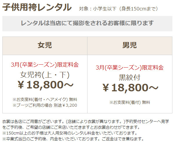 子供用袴レンタル