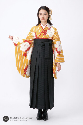 ［レトロ］山吹色 牡丹