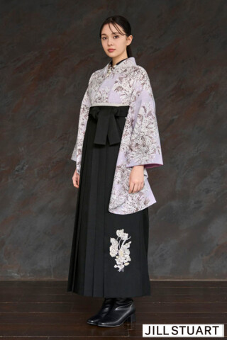 No.4466 JILL STUARTブランド袴ネットレンタル　ヴィンテージスタイル　薄紫/ライラック　ミモザ　きれいめ　大人っぽい　人と被らない袴　ブーツコーデ　R27021