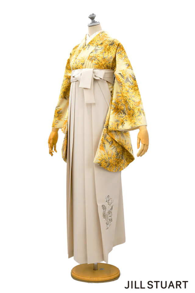 JILL STUARTブランド袴ネットレンタル ヴィンテージスタイル イエロー ミモザ きれいめ 大人っぽい お洒落 ブーツコーデ R27020の衣装画像3