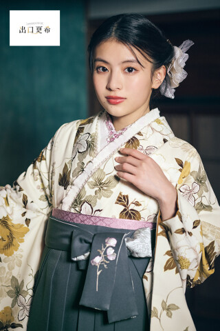 No.4501 出口夏希ブランド袴ネットレンタル　正統派古典　アイボリー　古典柄　清楚　王道　おしとやか　清楚系　R26087