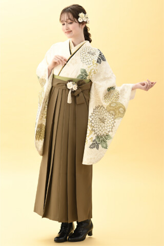 アイボリーホワイトに菊