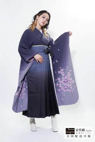 No.13541 袖桜 × グラデーション袴