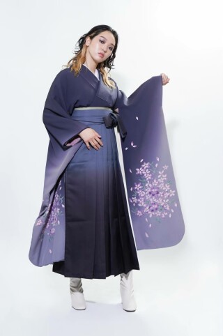 No.13541 袖桜 × グラデーション袴