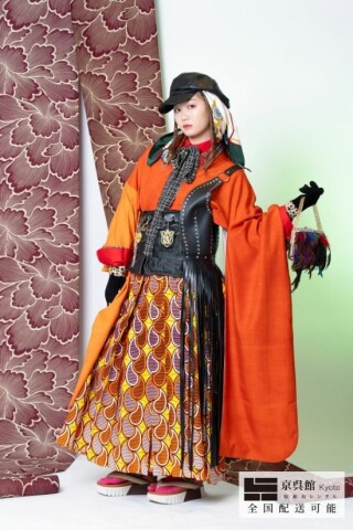 No.13542 総草木染 × しずく柄袴