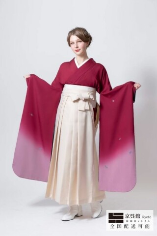 No.13546 無地ぼかし蝶 × 無地袴