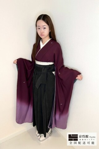 No.13552 無地ぼかし花びら × オリジナルスエード袴