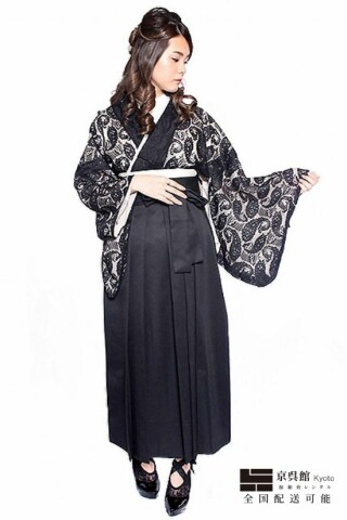No.13559 黒レース × 無地袴
