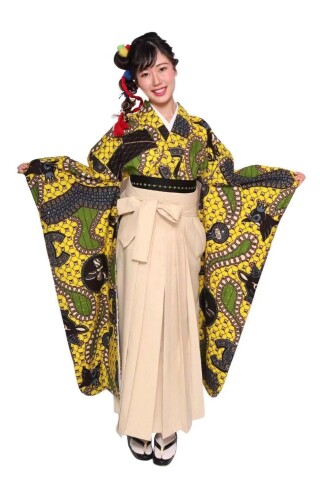 No.13569 WAFRICA着物 × 無地袴