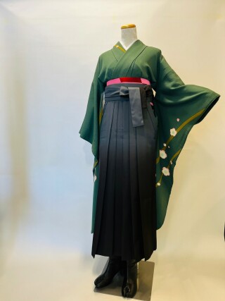 No.13575 線に梅 × グラデーション袴