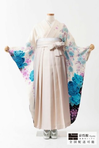 No.14106 薔薇に桜×無地袴