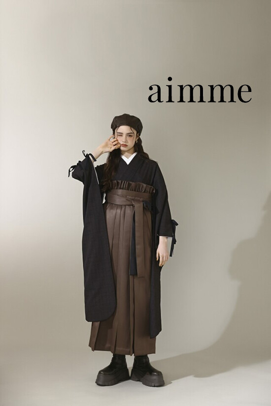 オリジナル”チェック振袖”×レザー袴の衣装画像1