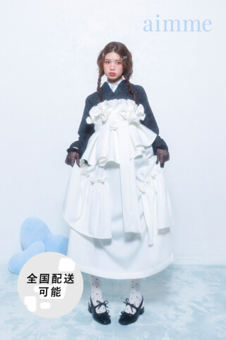 aimmeオリジナルグレー振袖×aimmeオリジナル白袴