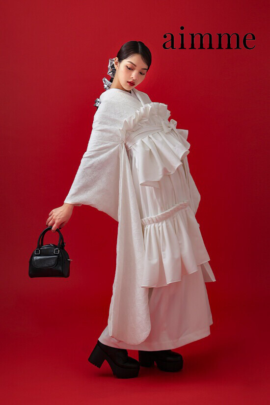 aimmeオリジナル ティアードフリル袴 WHITEの衣装画像1
