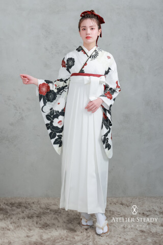 No.14141 菊に松竹梅 白