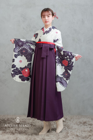 No.14143 菊に松竹梅 紫