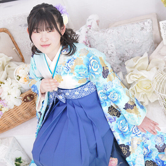 607z54〇千總 小振袖 二尺袖 地紋 金彩 紫白〇美品