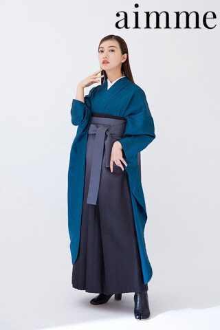 【saeちゃん着用】藍花×グレーグラデーション