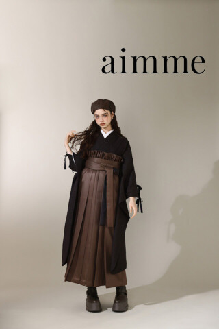 No.7625 オリジナルチェック振袖×ブラウンレザー袴