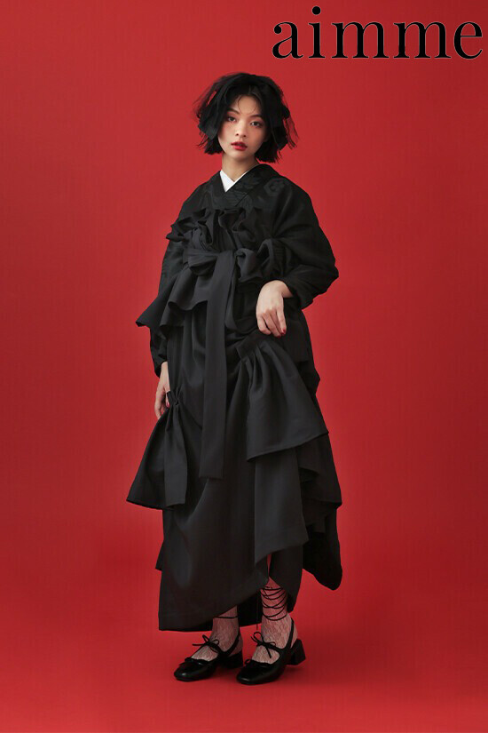 aimmeオリジナル ティアードフリル袴 BLACKの衣装画像1