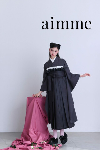 No.7652 オリジナルストライプ振袖×ブラックレザー袴