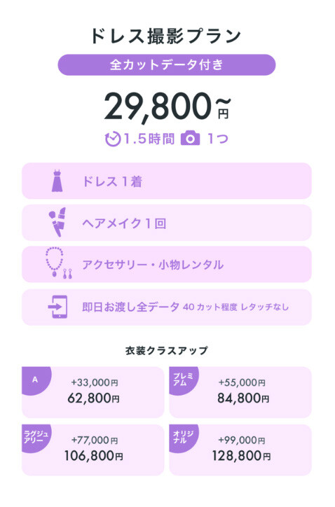 ドレス撮影プラン