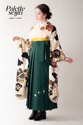 No.9052 ベージュ×緑