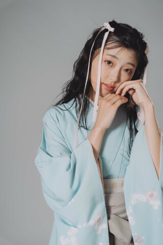 No.14040 ブルー桜／ブラウンベージュ