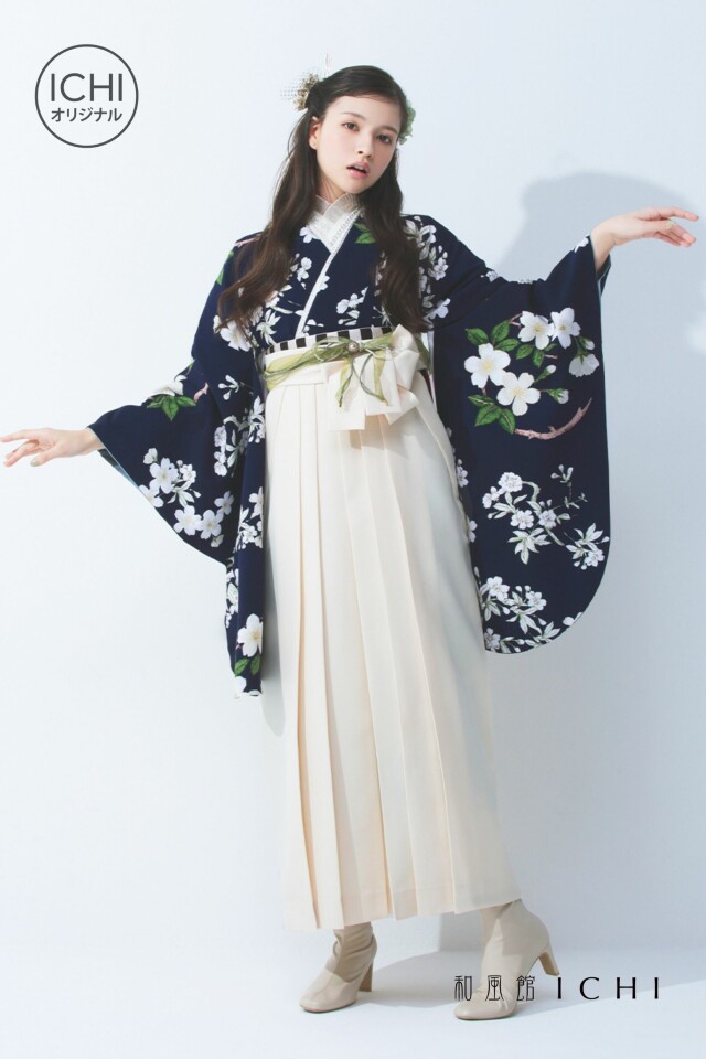 M0114　桜丸紋 / 紺の衣装画像1