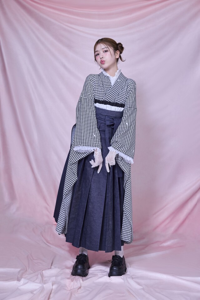 aimmeオリジナル 千鳥格子×デニム袴の衣装画像1