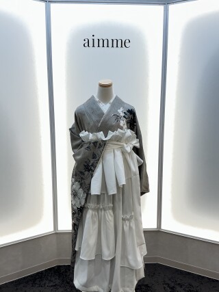 JILL STUART　グレー振袖×aimmeオリジナルフリル袴