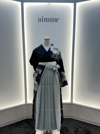 JILL STUART　紺（ネイビー）振袖×ライトグレー袴
