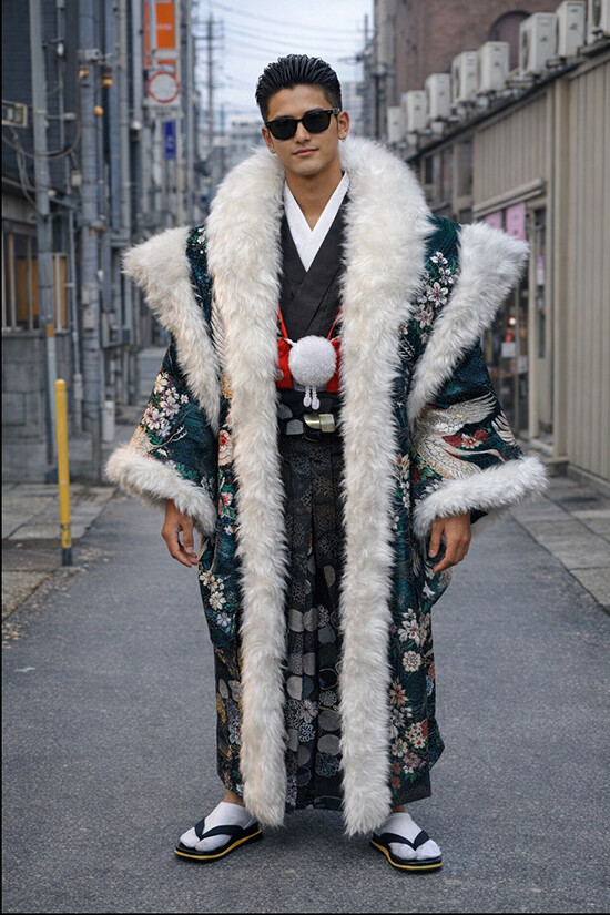 【男袴】BASARA #黒#派手男子の衣装画像1