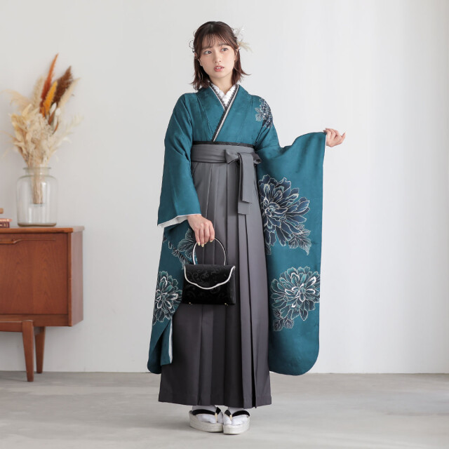 R2214 TRENDNOW × 高石あかり ターコイズブルー 牡丹の衣装画像1