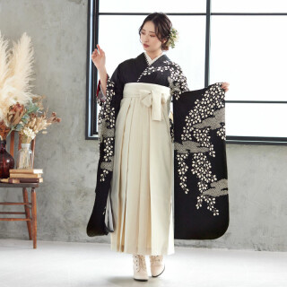 R1941 黒 霞に枝垂れ花