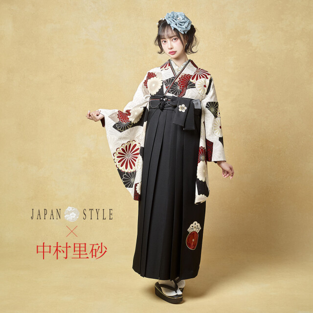 G1058 ジャパンスタイル×中村里砂 ベージュ 扇面に菊の衣装画像1